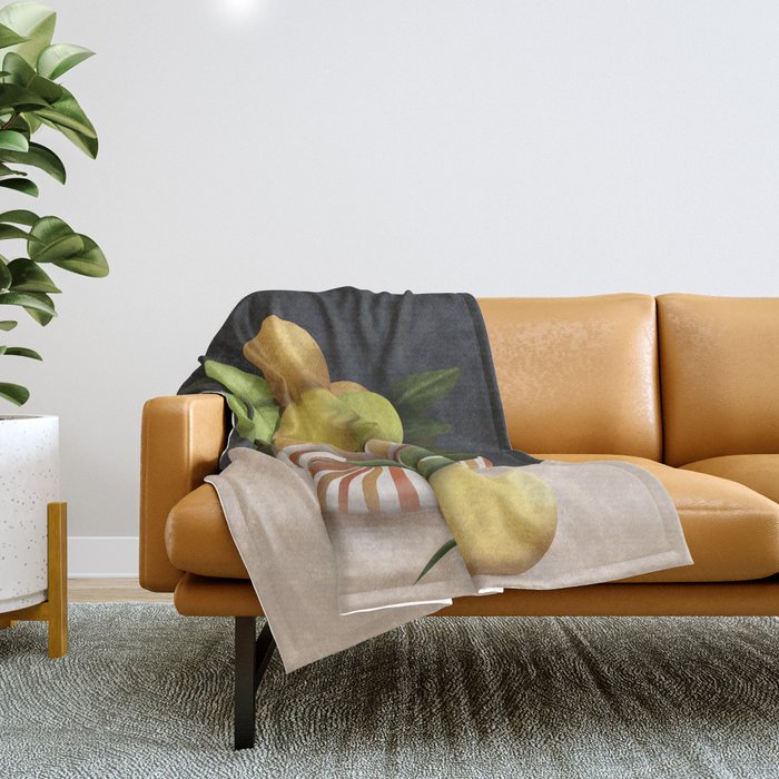 Golden Citrus 2 Throw Blanket Gallery Image 1