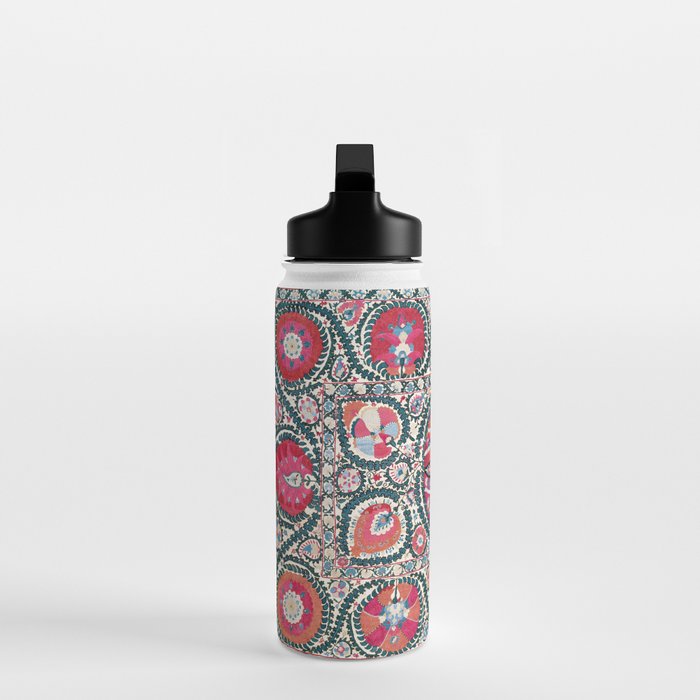Large Medallion Bokhara Suzani  Uzbekistan Embroidery Print Water Bottle Gallery Image 3