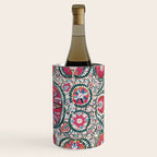 Large Medallion Bokhara Suzani  Uzbekistan Embroidery Print Wine Chiller Gallery Image 3