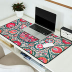 Large Medallion Bokhara Suzani  Uzbekistan Embroidery Print Desk Mat Gallery Image 2