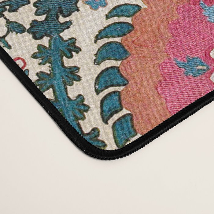 Large Medallion Bokhara Suzani  Uzbekistan Embroidery Print Desk Mat Gallery Image 4