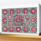 Large Medallion Bokhara Suzani  Uzbekistan Embroidery Print Wall Mural Gallery Image 2