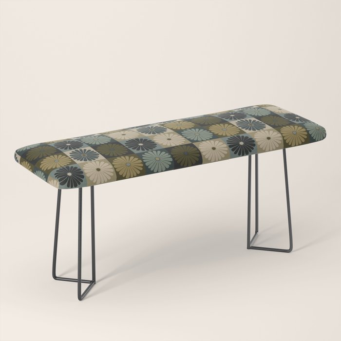 Retro Flowers Check Pattern V Bench Gallery Image 1
