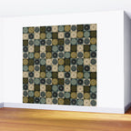 Retro Flowers Check Pattern V Wall Mural Gallery Image 2