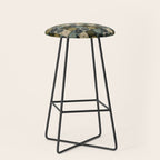 Retro Flowers Check Pattern V Stool Gallery Image 1