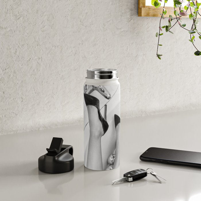 Female Disco Legs - Black White Photography - Photograph Water Bottle Gallery Image 4
