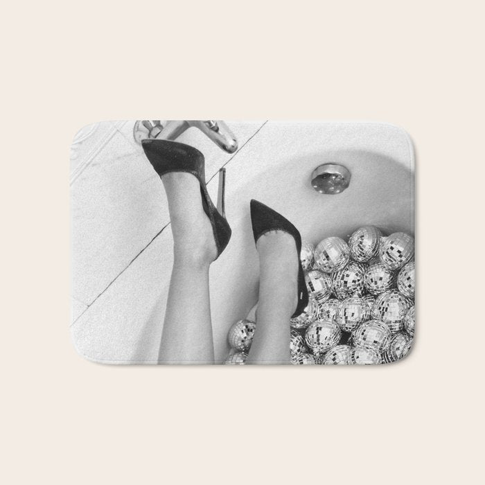 Female Disco Legs - Black White Photography - Photograph Bath Mat Gallery Image 1
