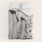 Female Disco Legs - Black White Photography - Photograph Duvet Cover Gallery Image 6