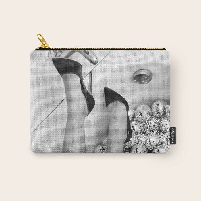 Female Disco Legs - Black White Photography - Photograph Carry All Pouch Gallery Image 1