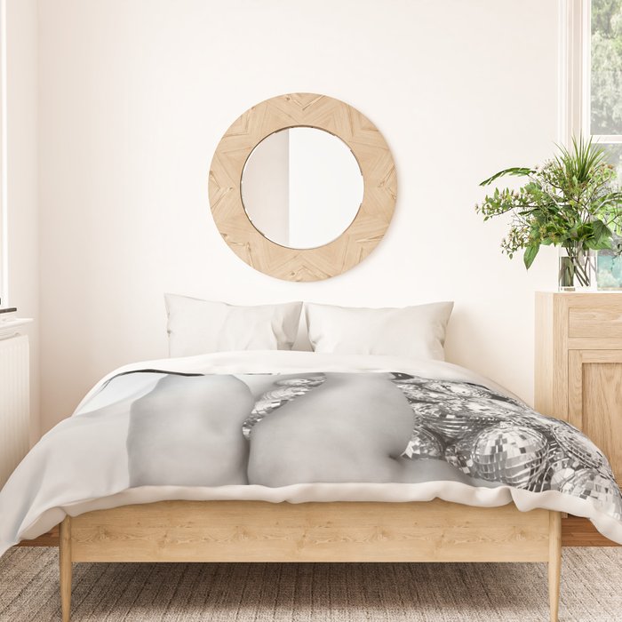 Female Disco Legs - Black White Photography - Photograph Duvet Cover Gallery Image 3