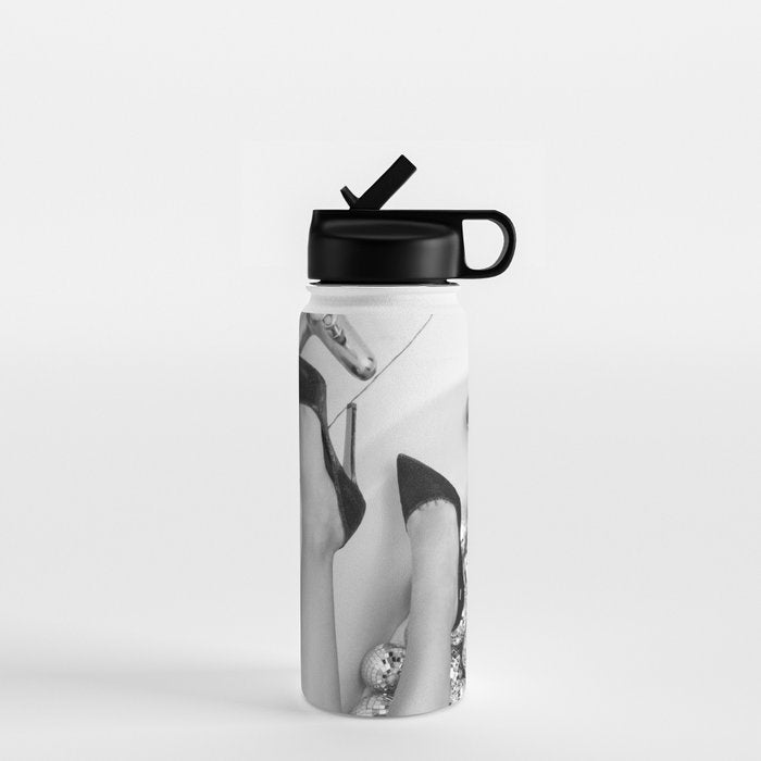 Female Disco Legs - Black White Photography - Photograph Water Bottle Gallery Image 1