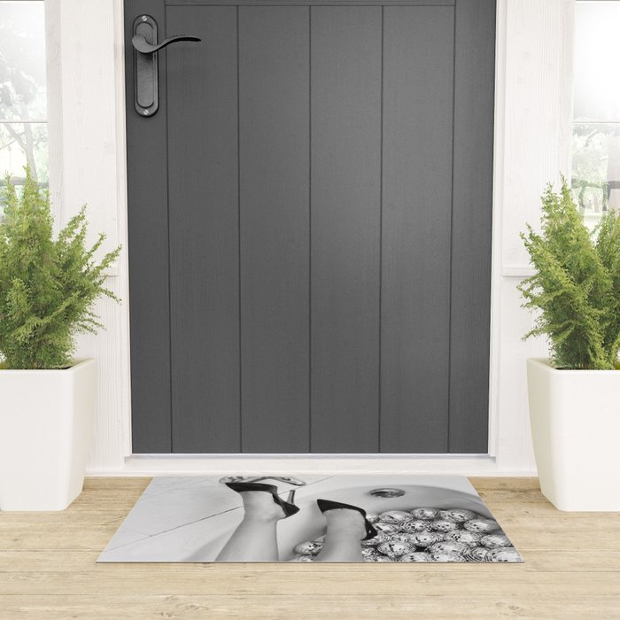 Female Disco Legs - Black White Photography - Photograph Welcome Mat Gallery Image 3