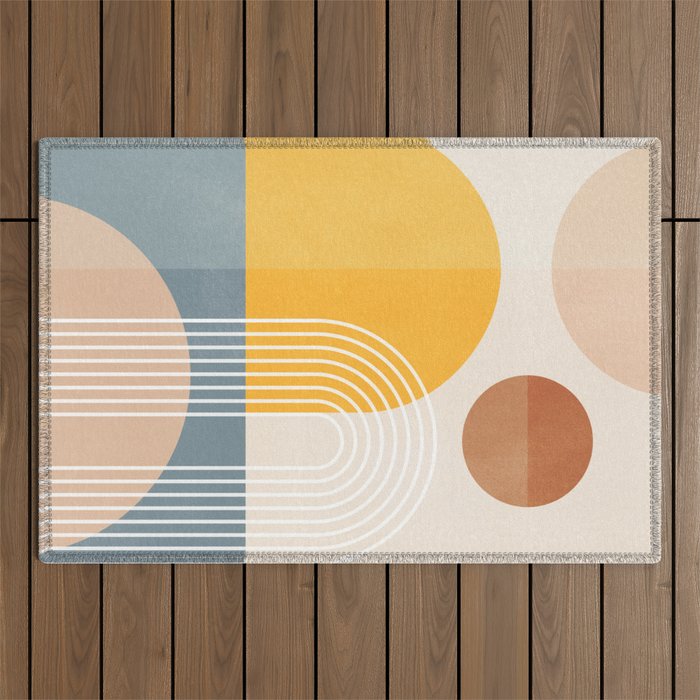 Minimal Geometric Shapes 164 Outdoor Rug Gallery Image 1