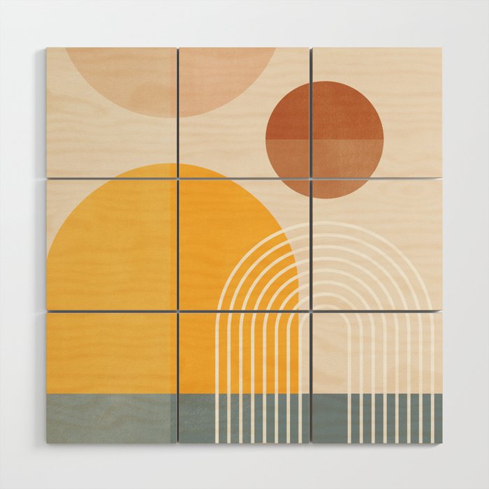 Minimal Geometric Shapes 164 Wood Wall Art Gallery Image 1