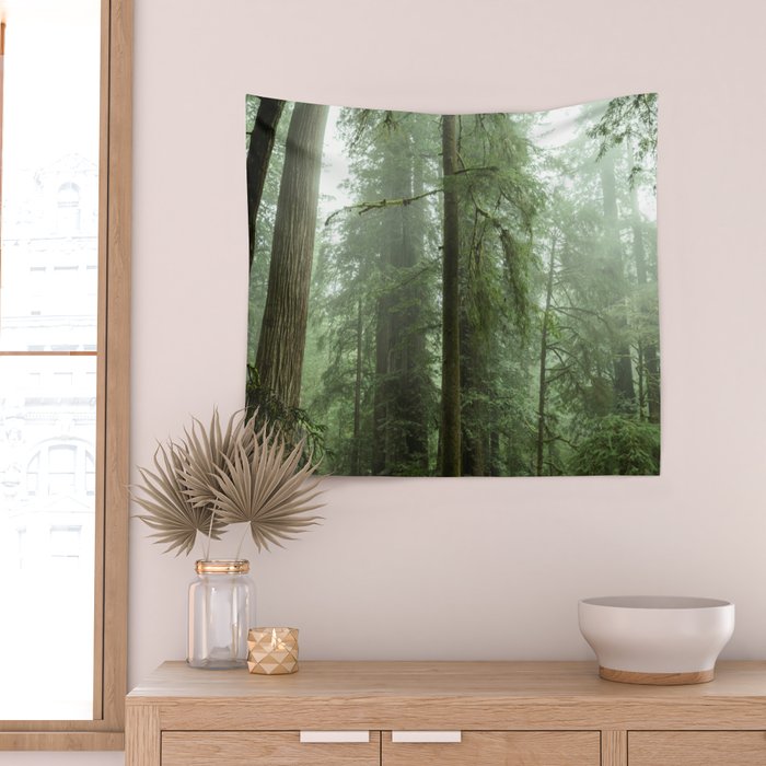 Redwood National Park - Misty Mountain Forest Adventure Wall Tapestry Gallery Image 2