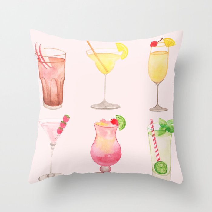 Summer Cocktails 12 Throw Pillow Gallery Image 1