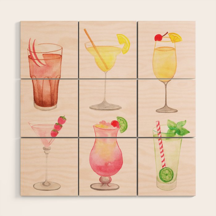 Summer Cocktails 12 Wood Wall Art Gallery Image 1