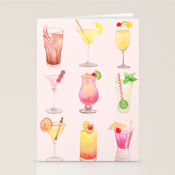 Summer Cocktails 12 Stationery Card Gallery Image 1