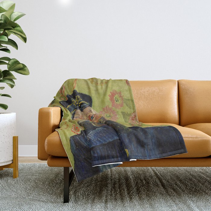 The Postman (Joseph Roulin) by Vincent Van Gogh Throw Blanket Gallery Image 1