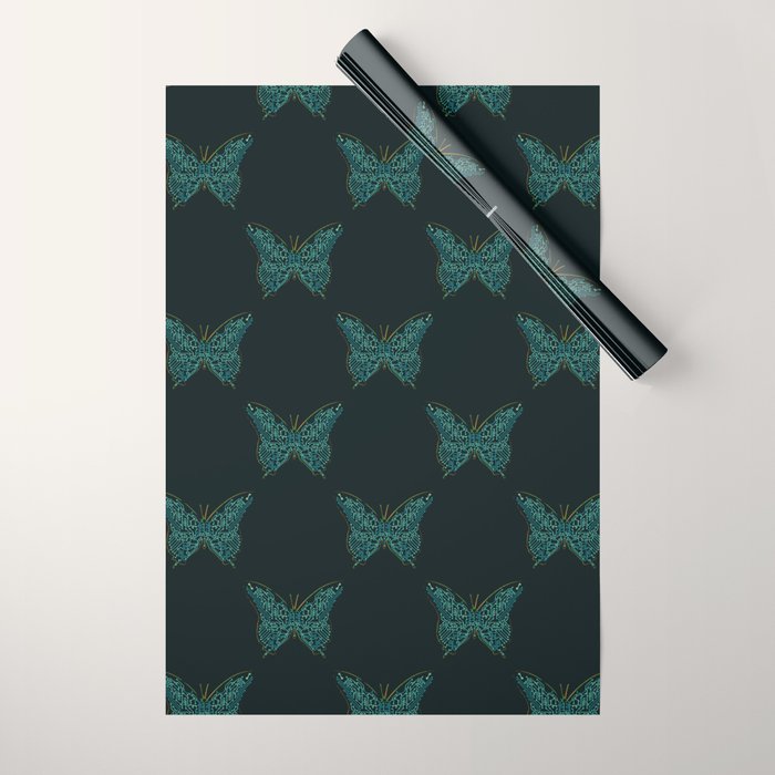 Mechanical Butterfly Wrapping Paper Gallery Image 1
