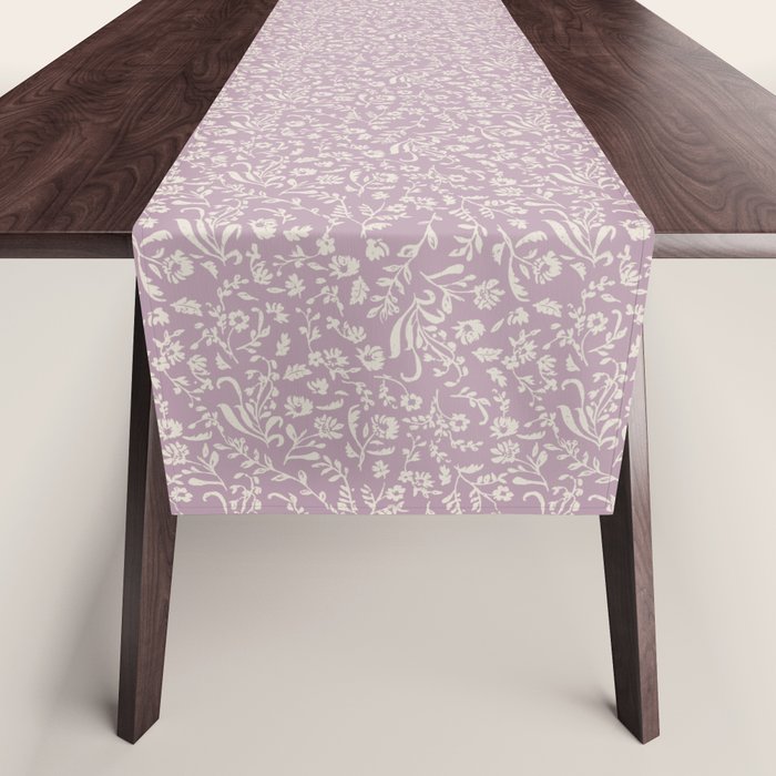 Lavender Boho Ditsy Toile Floral Table Runner Gallery Image 1