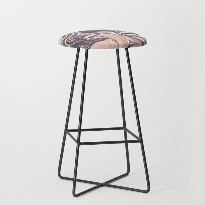 Liquid Rose Gold Violet And Marble Stool