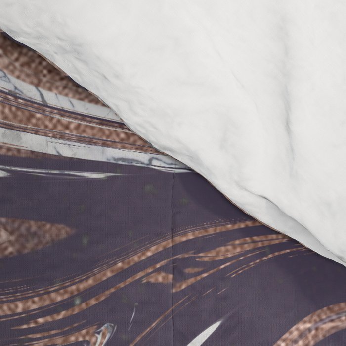 Liquid Rose Gold Violet and Marble Comforter Gallery Image 4