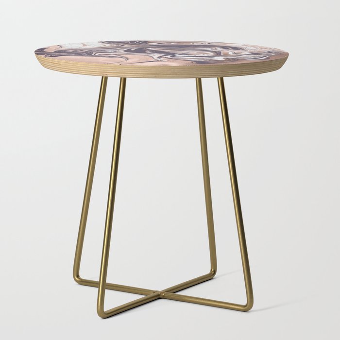 Liquid Rose Gold Violet and Marble Side Table Gallery Image 1