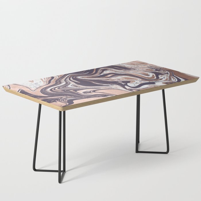 Liquid Rose Gold Violet and Marble Coffee Table Gallery Image 1