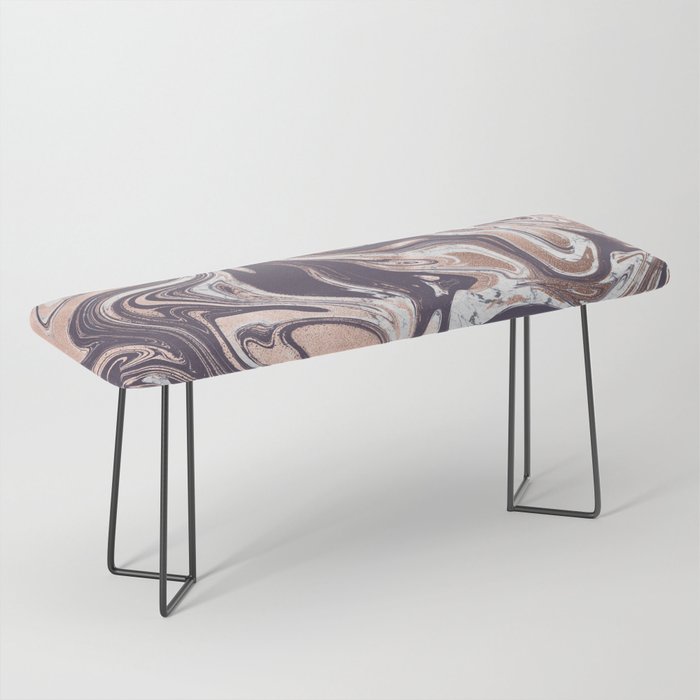 Liquid Rose Gold Violet and Marble Bench Gallery Image 1
