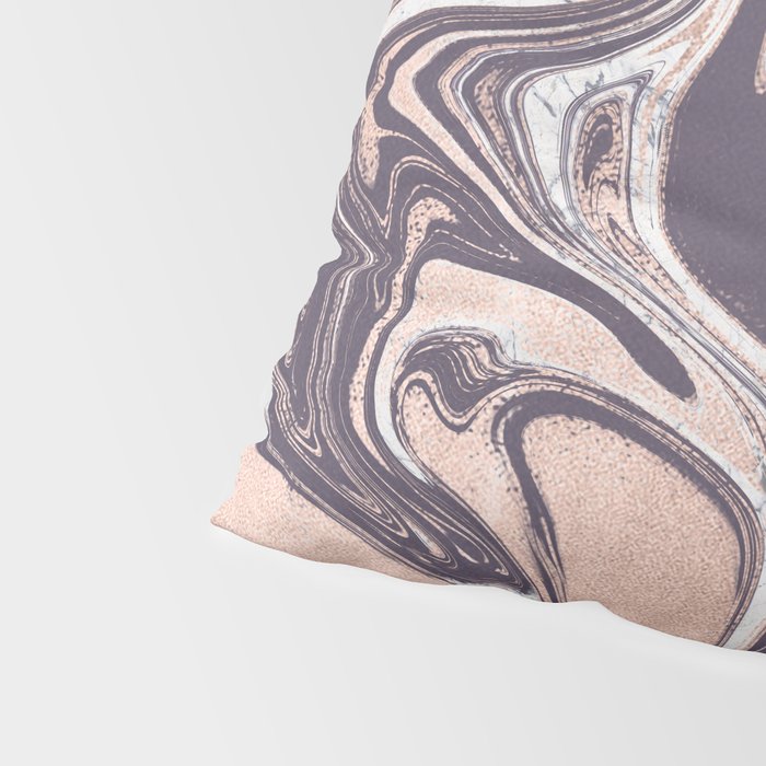 Liquid Rose Gold Violet and Marble Pillow Sham Gallery Image 4