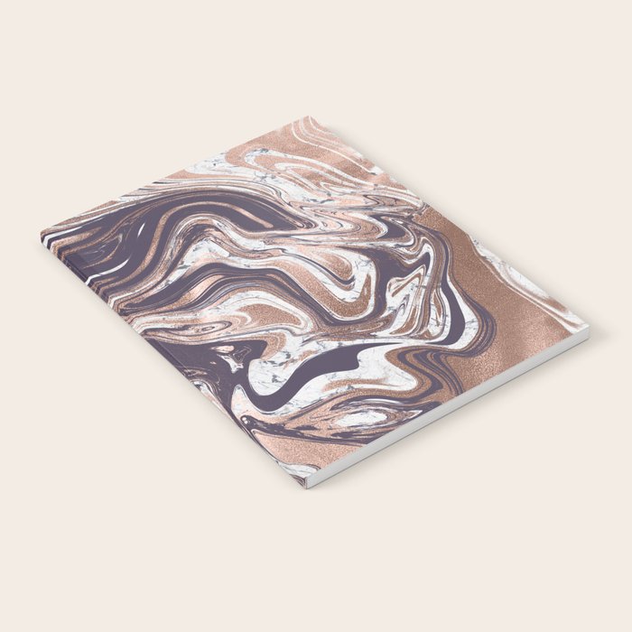 Liquid Rose Gold Violet and Marble Notebook Gallery Image 2