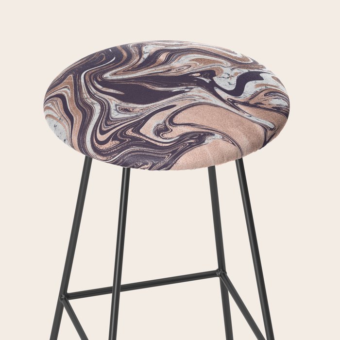 Liquid Rose Gold Violet and Marble Stool Gallery Image 2