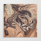 Liquid Rose Gold Violet and Marble Wood Wall Art Gallery Image 1