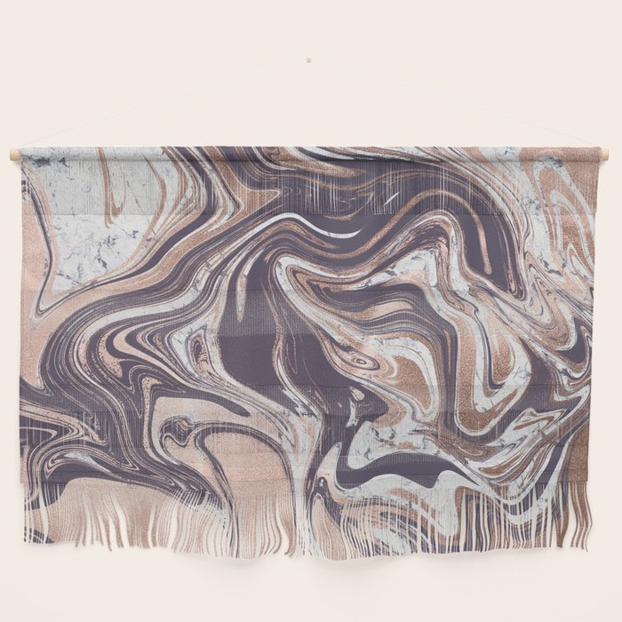 Liquid Rose Gold Violet and Marble Wall Hanging Gallery Image 1