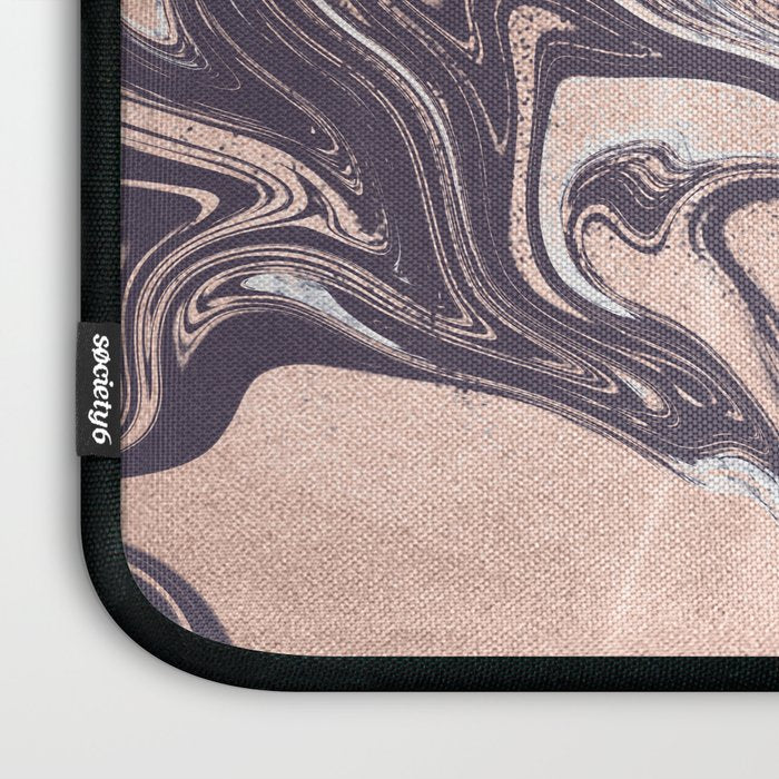 Liquid Rose Gold Violet and Marble Laptop Sleeve Gallery Image 3