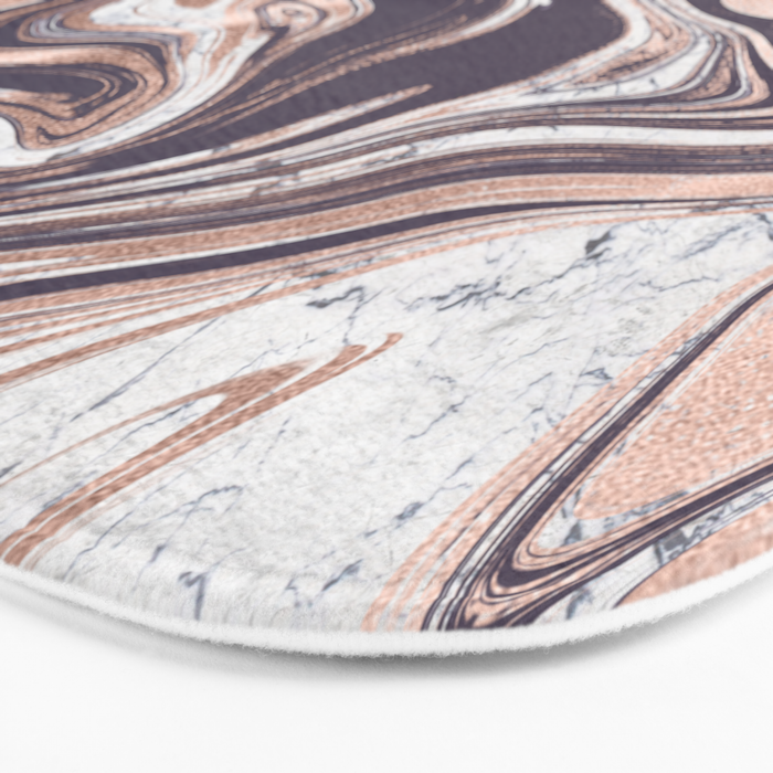 Liquid Rose Gold Violet and Marble Bath Mat Gallery Image 3