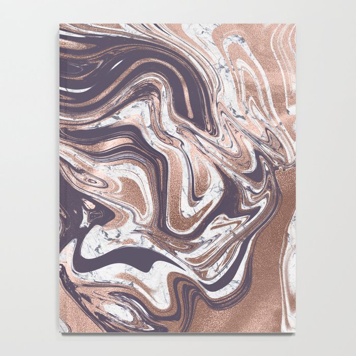 Liquid Rose Gold Violet and Marble Notebook Gallery Image 4