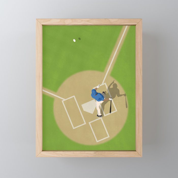 Baseball Player From Above  Mini Art Print Gallery Image 1