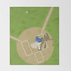 Baseball Player From Above  Throw Blanket Gallery Image 2