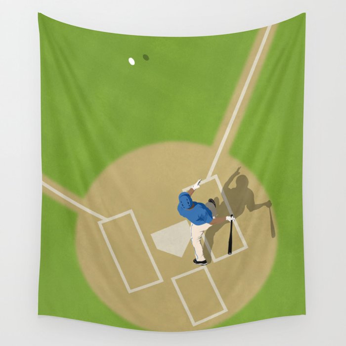 Baseball Player From Above  Wall Tapestry Gallery Image 1