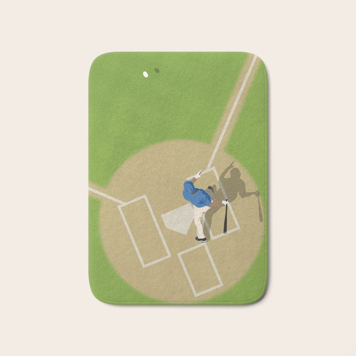 Baseball Player From Above  Bath Mat Gallery Image 1