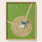Baseball Player From Above  Serving Tray Gallery Image 1