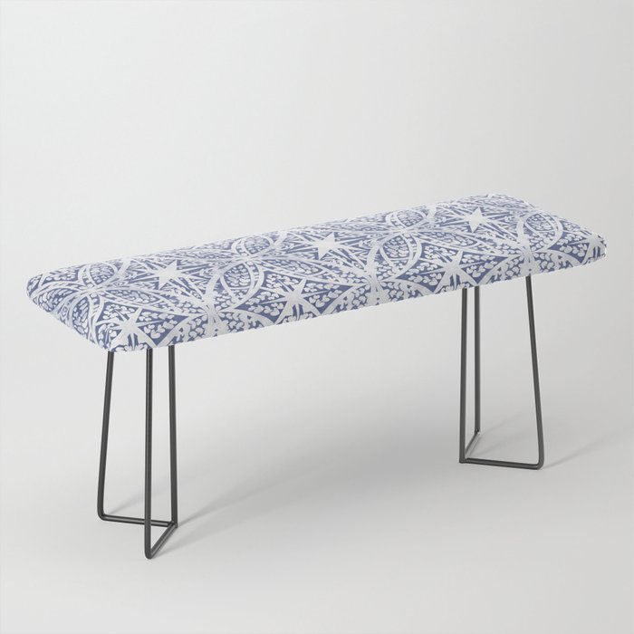 Leaves indigo fantasy tiled 4 Bench Gallery Image 1