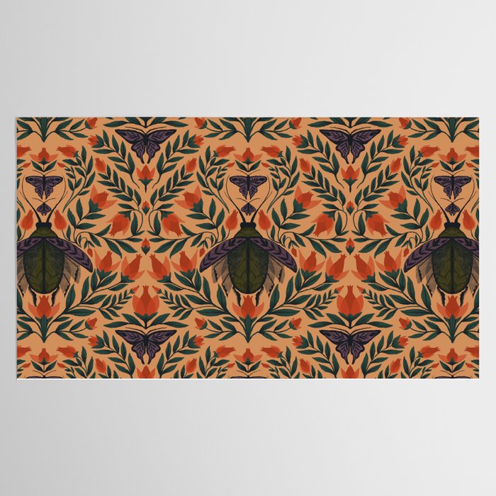 Beetle and Butterfly Botanical Design Tablecloth Gallery Image 2