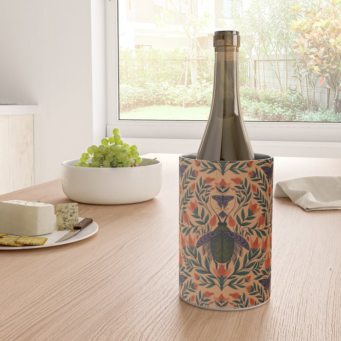 Beetle and Butterfly Botanical Design Wine Chiller Gallery Image 4