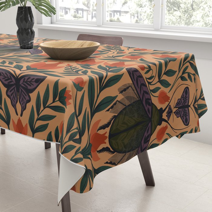 Beetle and Butterfly Botanical Design Tablecloth Gallery Image 3