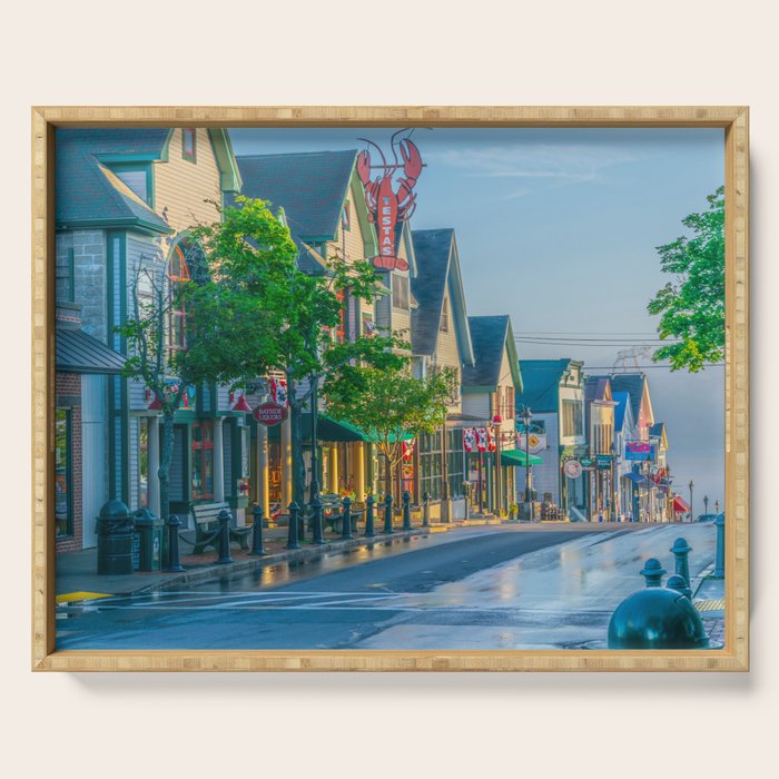 Bar Harbor Maine Main Street Dawn Print Serving Tray Gallery Image 1