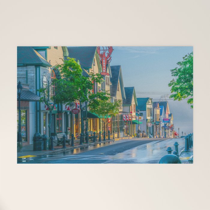 Bar Harbor Maine Main Street Dawn Print Welcome Mat Gallery Image 1