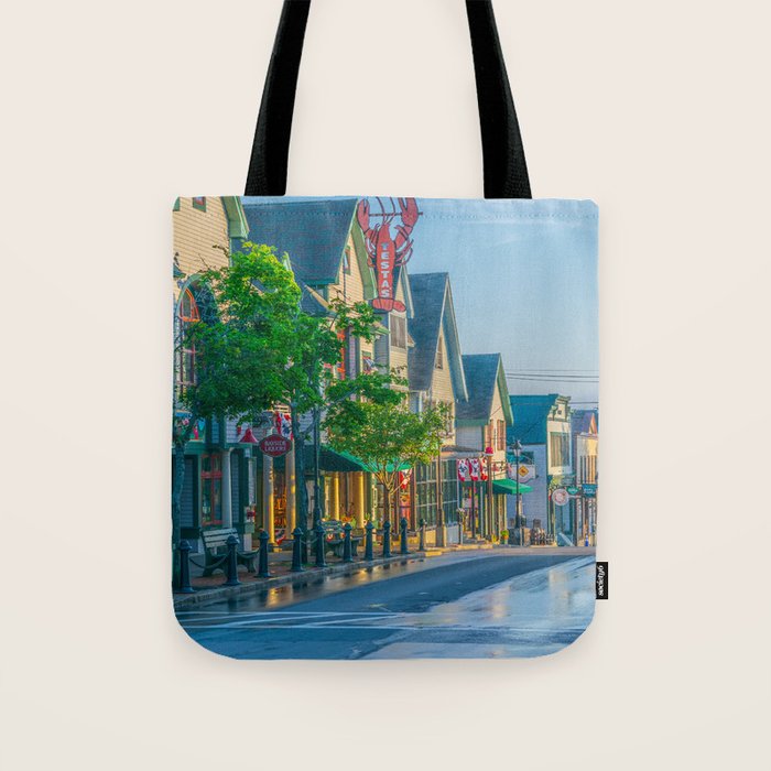 Bar Harbor Maine Main Street Dawn Print Tote Bag Gallery Image 1